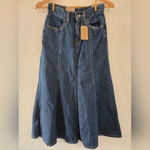 Levi's Dark Wash Denim A-Line Skirt